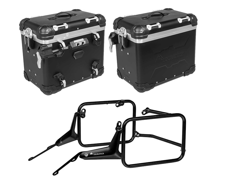 Zega Evo Aluminium Pannier System And Black Litres With